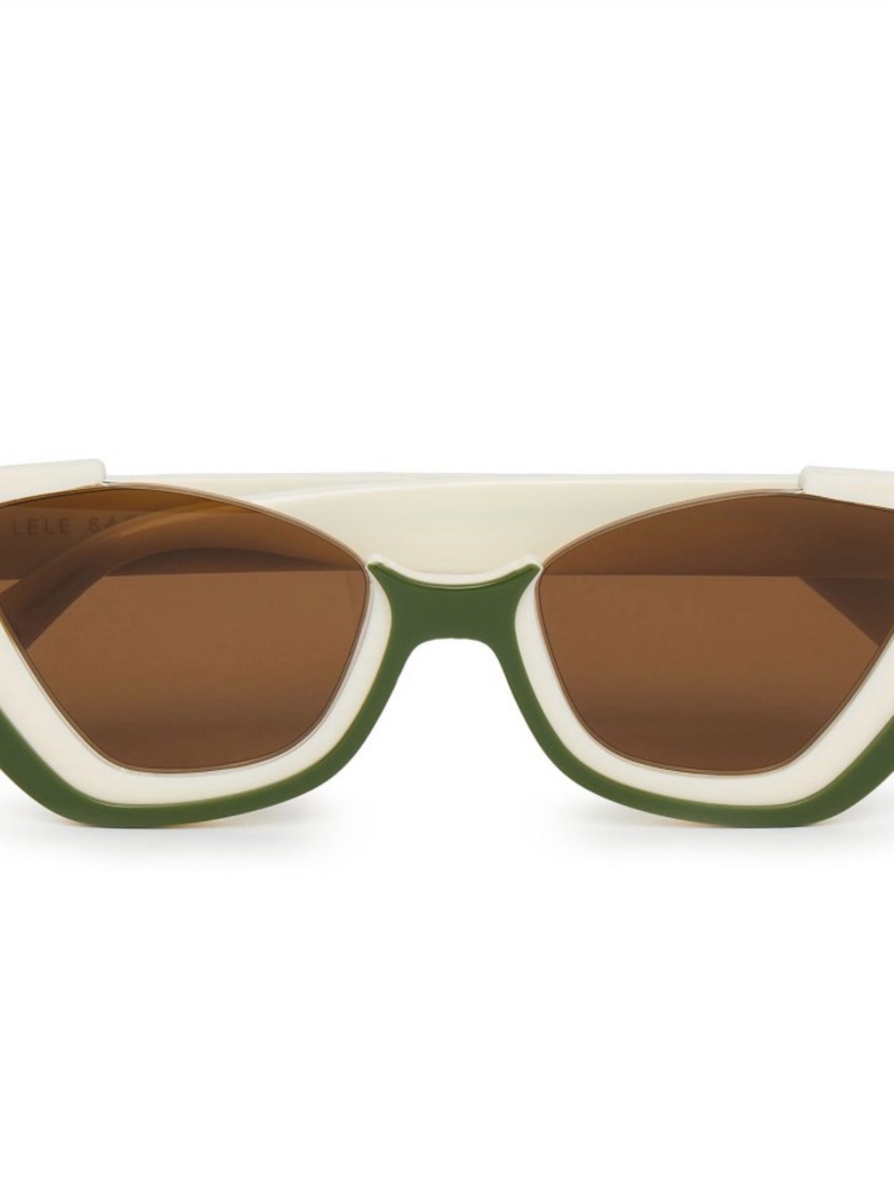 NEW Lele Sadoughi SAGE BRICKELL CAT EYE Palm Beach Green Cream SUNGLASSES - Picture 4 of 7